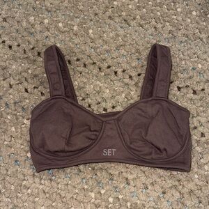 SET ACTIVE Women's Brown Supportive Wireless Bra